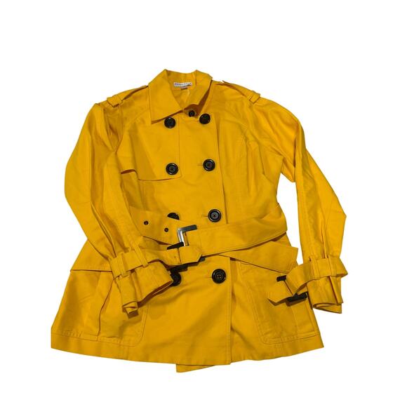 PENDLETON WOMEN'S YELLOW DOUBLE-BREASTED TRENCH COAT SIZE 12 RAINCOAT - Picture 3 of 4